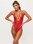 Ann Summers The Obsession Crotchless Body - Red, Red, Size Xs, Women