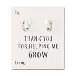 Thank You For Helping Me Grow Daisy Hoop Earrings by Philip Jones