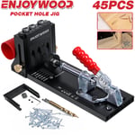 Enjoywood XK4 Kit de gabarit pour trous de poche Alliage d'aluminium Guide de perçage ajustable pour le travail du bois pour trous angulaires avec