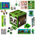 Minecraft Calendrier de l'Avent 2024 Enfant et Adolescent, Cahiers, Stickers, Badges - Cadeau Enfant (Vert Cube)