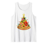 Funny Pizza on Earth Christmas Tree Merry Crust-mas Pizzamas Tank Top