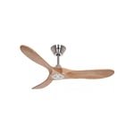 Ventilateur de plafond Casafan 312223 eco genuino 122cm Moteur chrome brosse et pales couleur chene