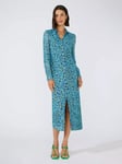 Ro&Zo Petite Floral Mesh Midi Shirt Dress, Blue