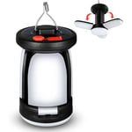 Gotrays - Lanterne solaire, lampe de camping à Led ultra lumineuse, 2 modes d'éclairage réglables, 2 méthodes de chargement, avec dynamo à manivelle,