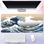 Morain Gaming Mouse Mat Art Print Painting Hokusai The Great Wave Big Rectangle Non-Slip Rubber Mousepad Mouse Pad, 800 * 300 * 3mm, Style 5