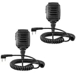 Retevis RS114 Talkie Walkie Microphone Haut-Parleur IP54 Étanche 2 Pin Compatible avec Talkie Walkie Retevis RT24 RT27 RT22 RT21 RT28 RT617 RT618 RT619 Baofeng UV-5R BF-888S Kenwood (2 pcs)