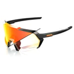 100% Korbin Sunglasses - Photochromic Lens Gloss Metallic Black / Orange Flash Mirror Black/Orange