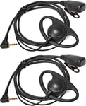 Oreillette De Talkie-Walkie 1 Broche 2,5 Mm Compatible Avec Motorola Tlkr T92 H2O T60 T80 T82 Extreme, Casque En Forme De D Avec Micro (2 Pièces)[SMA075105]