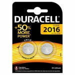 2 x Duracell CR2016 3v Lithium Coin Cell Button Battery