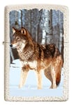 ZIPPO - Briquet tempête Loup dans Snowy Forest, Color Image, Mercury Glass, Rechargeable, dans Une boîte Cadeau de qualité supérieure