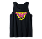 Justice League Movie Wonder Woman Pink Yellow Logo Tank Top