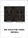 FOCKE WULF Fw-190 D-9 CANOPY PAINTING MASK TO REVELL KIT #32010 1/32 MONTEX