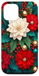 Coque pour iPhone 14 Red Poinsettia Winter Christmas Botanical Xmas Flower