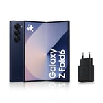 Samsung Galaxy Z Fold6, Smartphone Android 5G avec Galaxy AI, 256 Go, Chargeur secteur rapide 25W inclus, Smartphone déverrouillé, Bleu nuit, Version FR