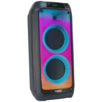 WAVE8 - IBIZA - Enceinte de 600W/2x8? avec Bluetooth, USB et microSD - Effets LEDs et Connexion sans Fil TWS - Noir