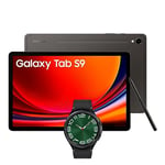 Samsung Galaxy Tab S9 5G Android Tablet, 256GBStorage, Graphite, 3 Year Extended Warranty with a Samsung Galaxy Watch6 Classic, Bluetooth, 47mm, Graphite (UK Version)