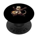 Retro Possum Rock Music Men Kids Women Funny Opossum Rock PopSockets PopGrip Adhésif