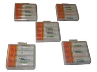 Lot 20 piles rechargeables vhbw AAA, Micro, R3, HR03 1000mAh pour télémètre laser Bosch Professional DLE 40, DLE 70, PLR 15