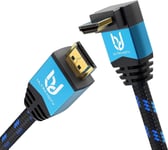 0,5M Câble Hdmi 2.0B 4K 60Hz, Coudé 90 Degrés Cordon, Ultra Hd High Speed 18Gbps Par Ethernet, Supporte Hdr, 3D, Arc, Ps4, Xbox, Projecteur, Lecteur Blu-Ray