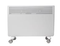 Devola DVNDM15 1500W Eco Electric Panel Heater with Adjustable Thermostat | Energy Efficient Technology, Lot 20 | Slimline Wall Mounted & Free Standing Plug in Low Energy Heaters with Timer | White