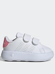 adidas Sportswear Infant Advantage Velcro Trainers - White/pink, White/Pink, Size 4 Younger