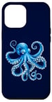 Coque pour iPhone 14 Plus Poulpe bleu cool pour amoureux de la mer, de l'océan, des tentacules