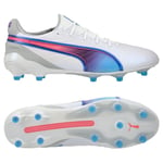 PUMA King Ultimate FG/AG Formula - Vit/Blå/Flat Light Gray/Rosa Dam, storlek 40