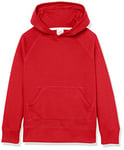 Amazon Essentials Girls' Pullover Hoodie Sweatshirt, Red, 9 Years