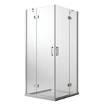 CABINE DE DOUCHE 100X100CM ANGULAIRE 2 PORTES PIVOTANTES EASYCLEAN SALOON