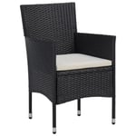 Lot de 2 Fauteuil de Jardin Chaise de terrasse Chaise de bistro - Résine tressée Noir