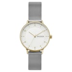 Skagen Riis Montre pour Femmes, Mouvement à Quartz, Bracelet en Acier Inoxydable Ou en Cuir, Ton Argent et Ton Or, 36Mm