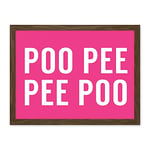 Artery8 Funny Toilet Wall Art Poo Poo Pee Pee Bathroom Sign Decor Artwork Framed Wall Art Print 18X24 Inch