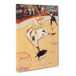 Clown At The Circus Fernando By Henri De Toulouse Lautrec Classic Painting Canvas Wall Art Print Ready to Hang, Framed Picture for Living Room Bedroom Home Office Décor, 20x14 Inch (50x35 cm)