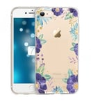 Coque Iphone 7 PLUS Iphone 8 PLUS Fleur 15 Violet Pastel Tropical Or Transparent