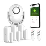 SECRUI Wifi Door Sensor Alarm, Tuya Smart APP Remote Control Wireless Motion Detector Alarm with Siren, DIY Home Security Alarm System Work with Alexa and Google Home for Shop/Office/House