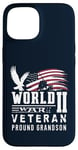 iPhone 15 World War II 2 Veteran Proud Grandson Service Eagle Flag Case