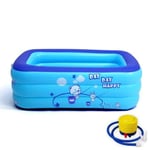 Piscine gonflable carrée pour enfants,120cm/130cm,baignoire pour bébés,grande maison d'extérieur - Type [3]-120cm inflator