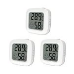 Thermomètre Hygromètre Intérieur,3 Pièces Thermomètre Numérique,Thermomètre Chambre Bébé,Mini Lcd Termometre Pour Maison,Bureau,Chambre De Bébé,Vestiaire(Blanc)