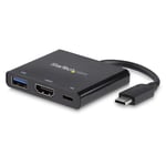 StarTech USB-C Multiport Adapter with HDMI and USB 3.0 Port (Black)