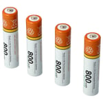 4x AAA Micro Battery for Logitech K750 R400 MK320 MK520 M560 M185 M187 800mAh