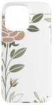 Coque pour iPhone 15 Pro Max Rose florale botanique, style minimaliste, roses d'amour