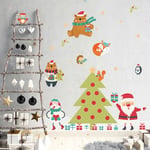 Ambiance Sticker Christmas Merry Christmas Self-Adhesive Stickers Christmas Decoration for Bedroom and Living Room Santa Claus and The Magic Tree – H80 x L120 cm