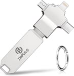 Photo Stick 256 Go, Sauvegarde Automatique et sécurisée, clé USB, pour téléphone/iPhone/iPad/Android/PC, Stockage Externe 4 en 1, Sauvegarde Photos, vidéos et Contacts.[G1180]