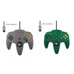 2-pack Klassisk Trådbunden N64-kontroll Retrospel 64-bitars Spelkontroll Joystick Ersättningskontroll 22 2pcs