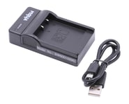 vhbw Chargeur USB de batterie compatible avec Casio Exilim EX-ZR710, EX-ZR200, EX-ZR100, EX-ZR20 batterie appareil photo digital, DSLR, action cam