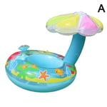 Kids Inflatable Mushroom Swimming Ring Colorful Pool Seat Float A Blue