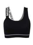 MSemis Women Athletic Sport Bra Letters Print Asymmetric Gym Workout Yoga Dance Crop Shirt Tank Tops Underwear Undies White L