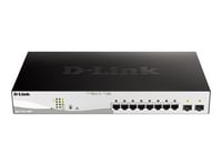 D-Link DGS 1210-10MP - Commutateur - C2+ - intelligent - 8 x 10/100/1000 (PoE+) + 2 x Gigabit SFP - de bureau, Montable sur rack - PoE+ (130 W)