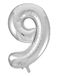 Joker Foil Balloon Number 9 Silver 86 Cm Silver