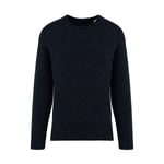 Native Spirit Men's raw edge merino wool jumper - tröja - DeepIndigoHeather - S